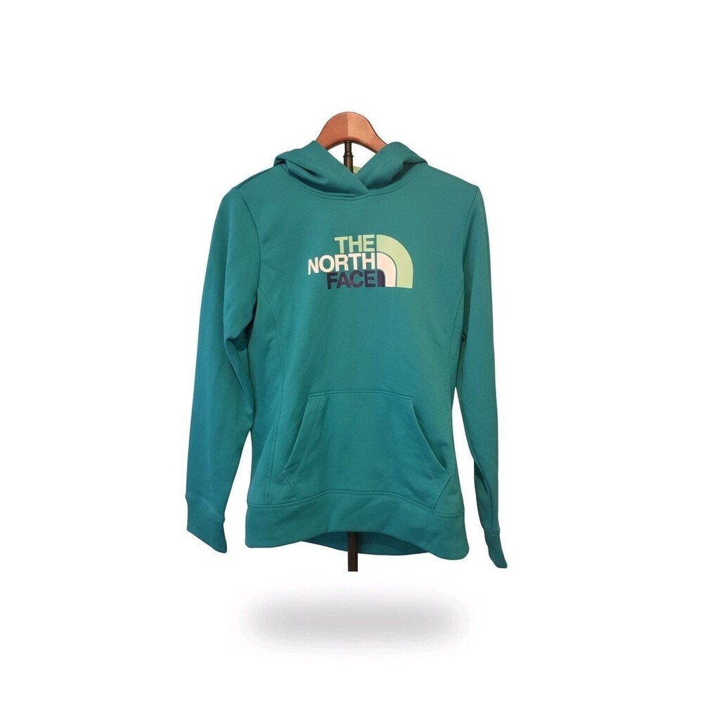 The North Face Hoodie Womens Medium Teal Pullover Sweatshirt Kangaroo Pocket